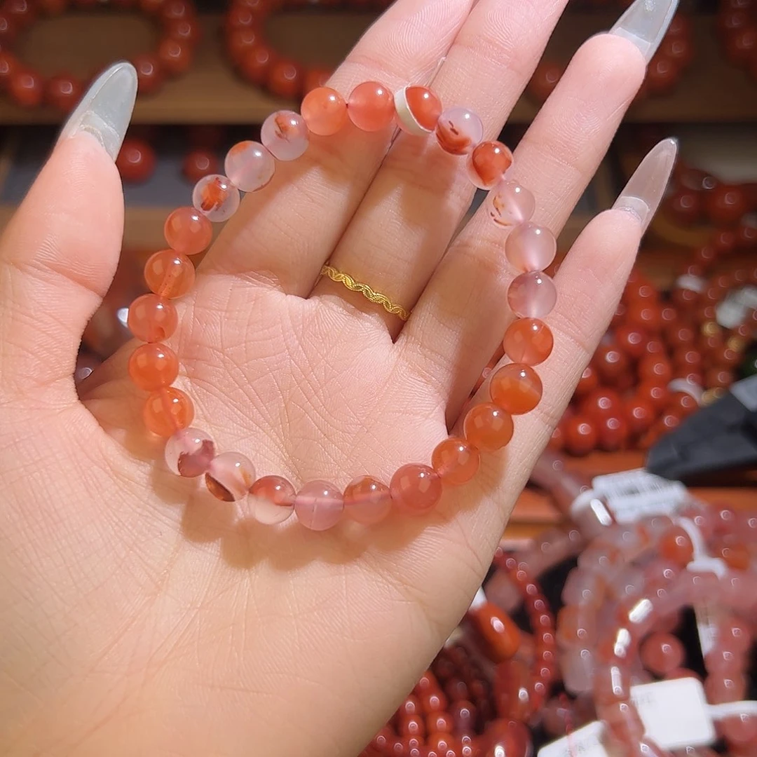 南红玛瑙手链未镶嵌7mmdiy