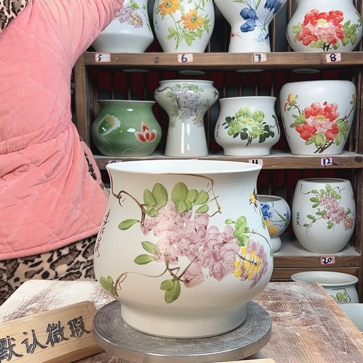 摆件高20口20紫藤陶瓷新款陶瓷