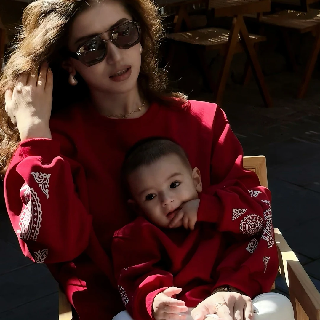 秋季款原创印花新款亲子装