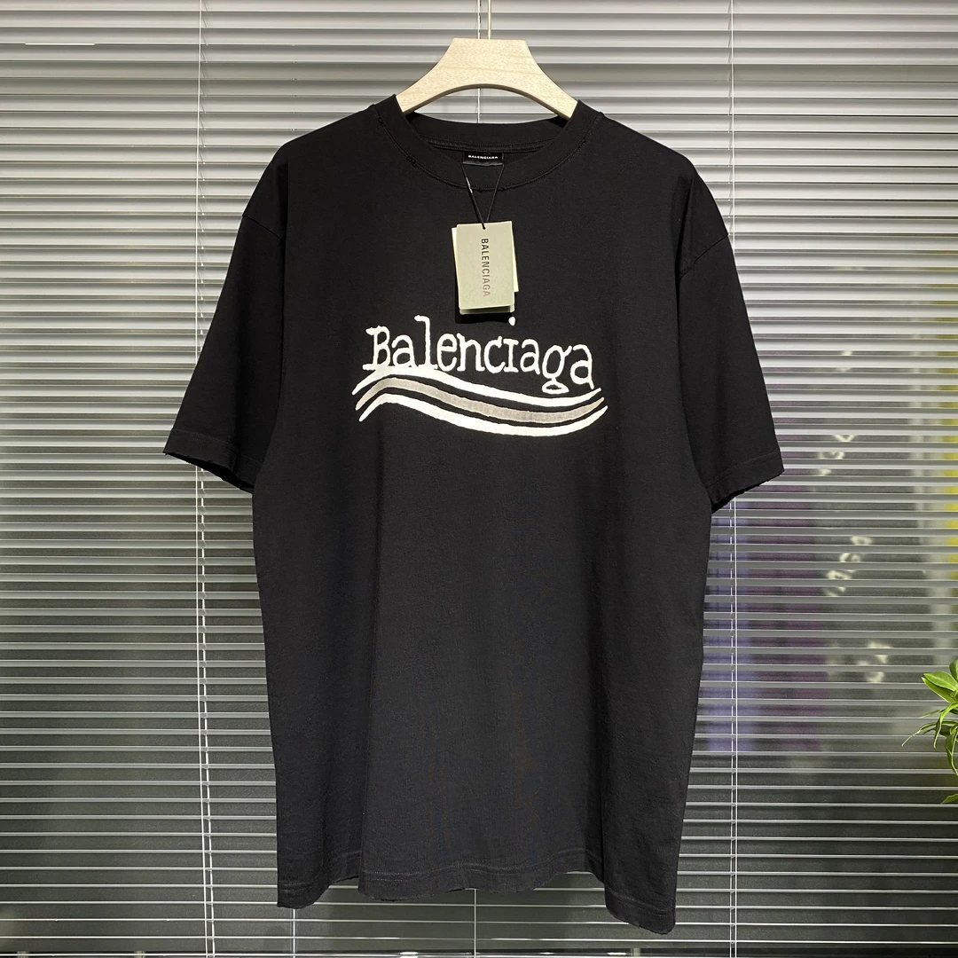 99新 Balenciaga/巴黎世家 短袖T恤 做旧 可乐涂鸦印花 XS码 k321