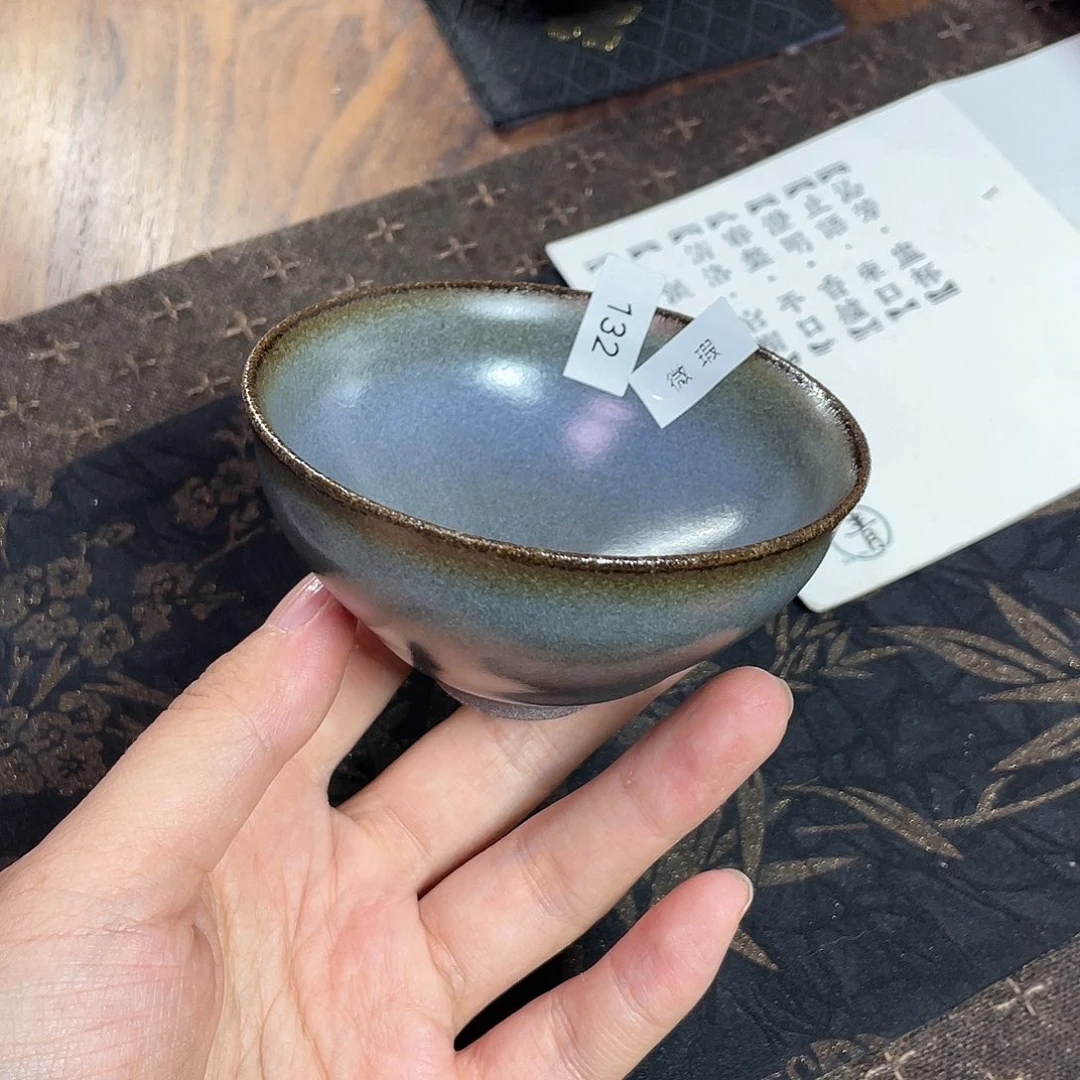 茶盏132福临号建盏柴烧薄胎微瑕