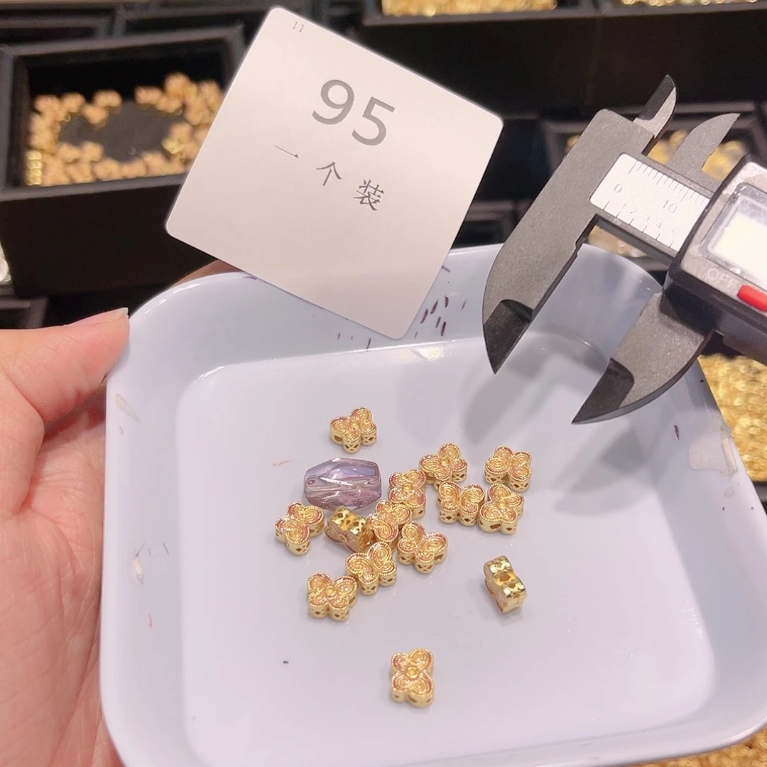 紫晶珠宝半成品银S925镀金镶嵌95