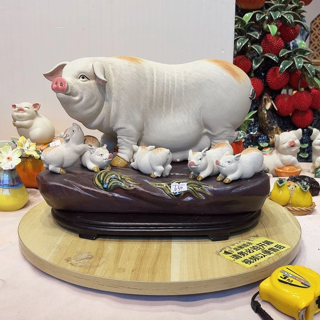 陶瓷大猪摆件陶瓷