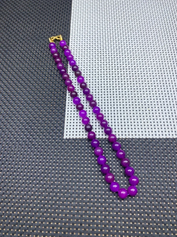 玉化樱花紫10mm项链161