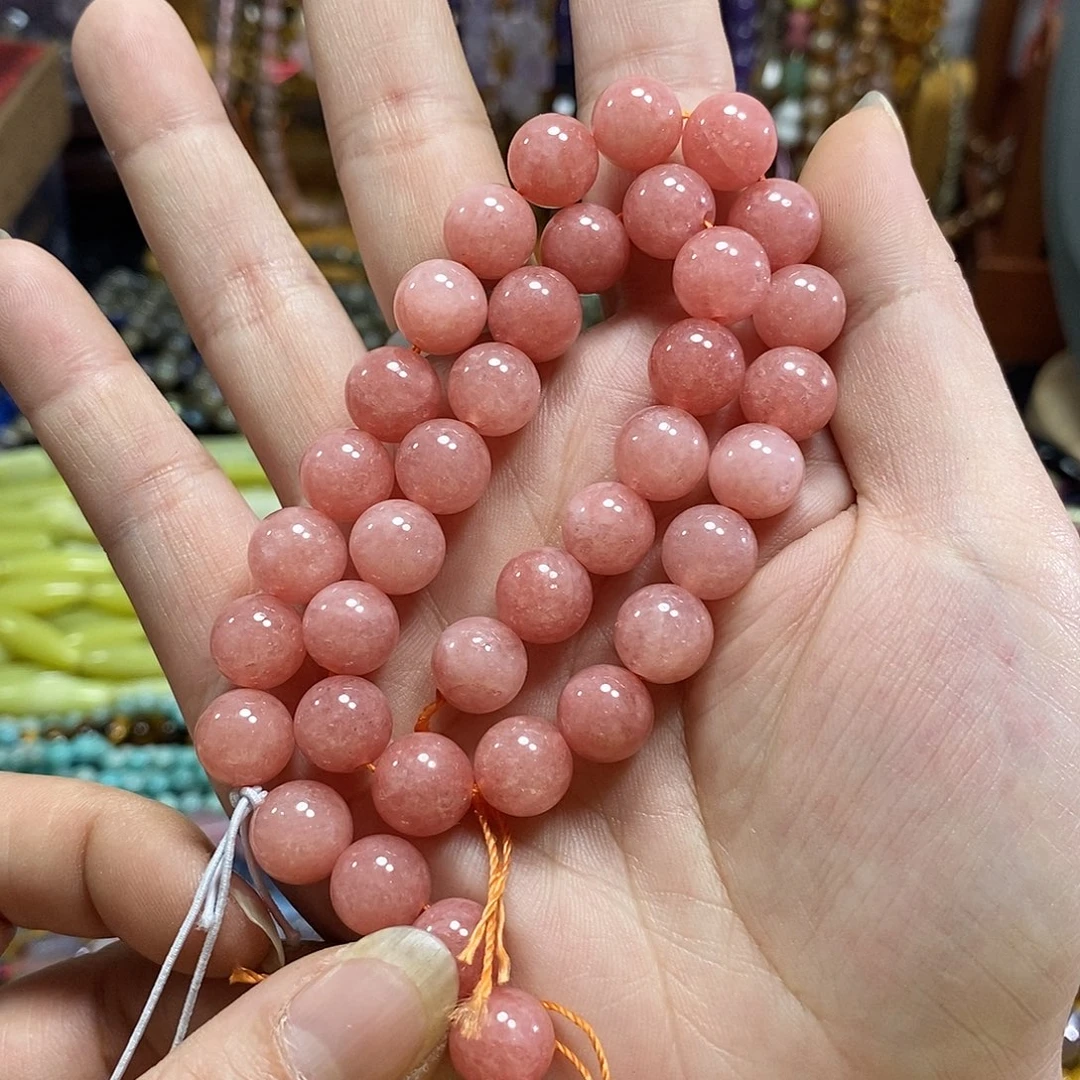 玛瑙/玉髓未镶嵌珠宝半成品太阳玉一条卡10mm