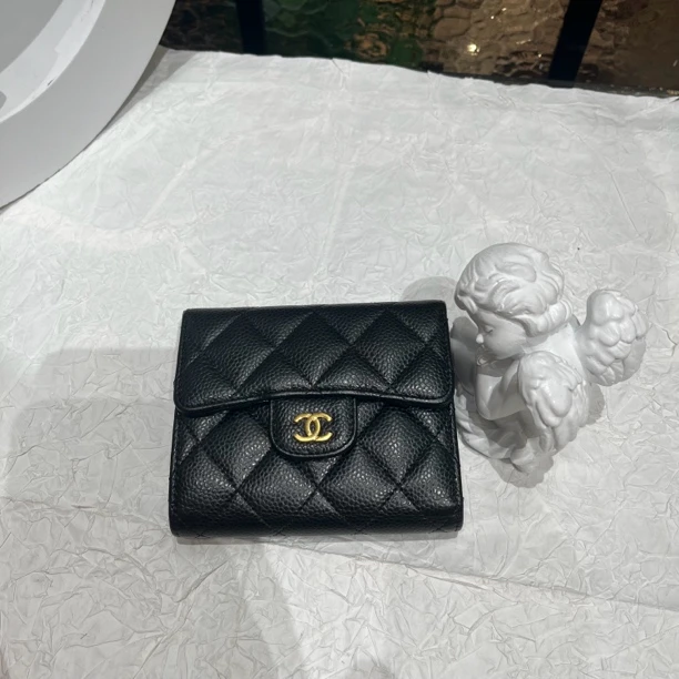 95新 Chanel/香奈儿 Chanel黑色cf荔枝纹 25010006-02