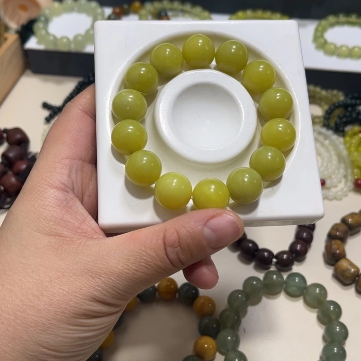 蛇纹石玉未镶嵌手链卡16