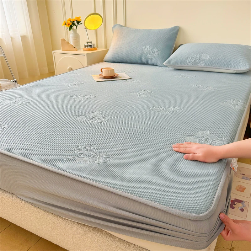 【床笠款三件套】床笠款冰丝席凉席三件套1.5/1.8/2.0m床防滑防跑