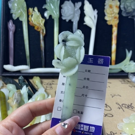 蛇纹石玉岫玉发簪未镶嵌