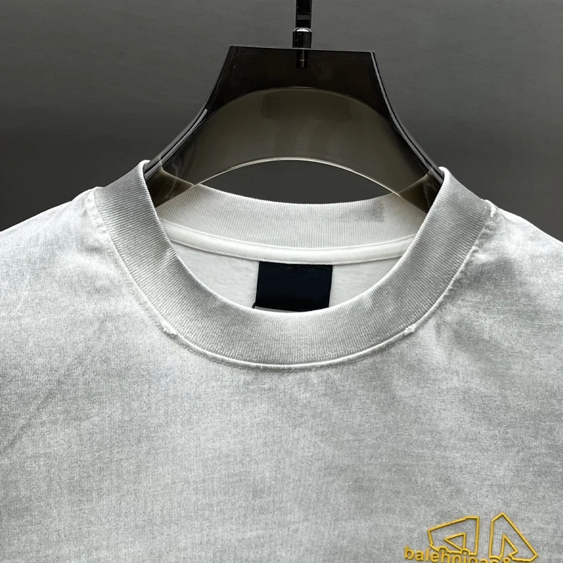 高端潮牌夏季新款简约字母款T恤短袖男宽松帅气显瘦气质轻奢男装