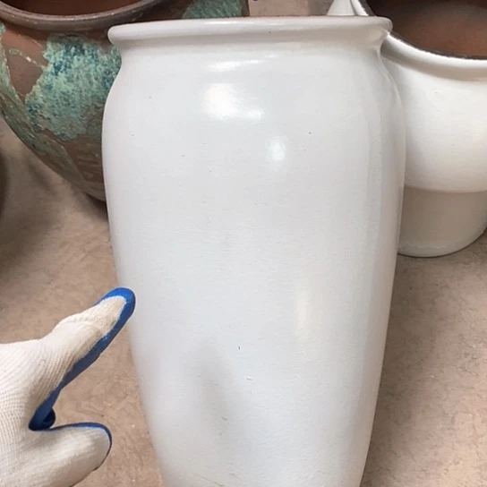 紫砂花盆口20高度41白色