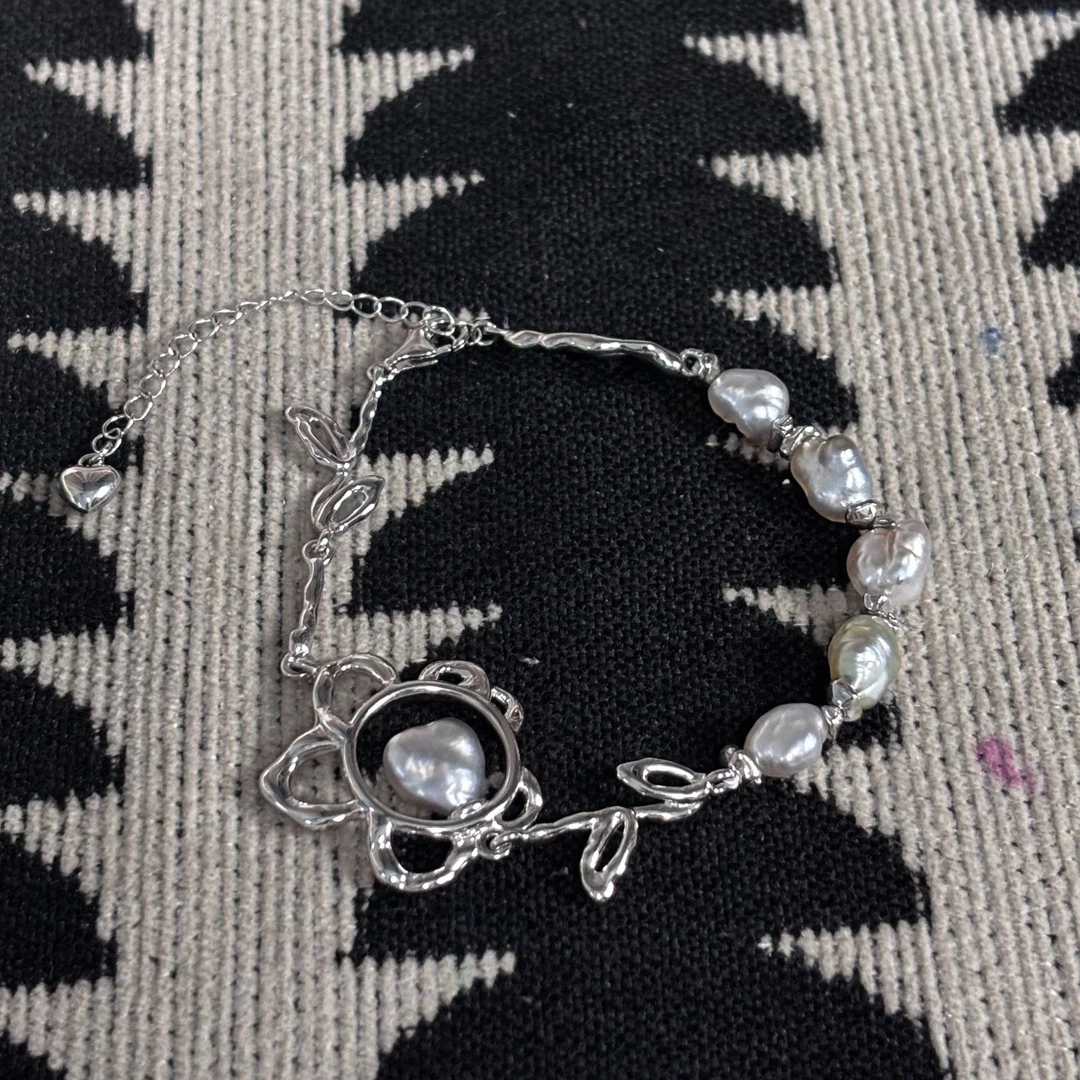 设计款花朵大溪地keshi珍珠手链