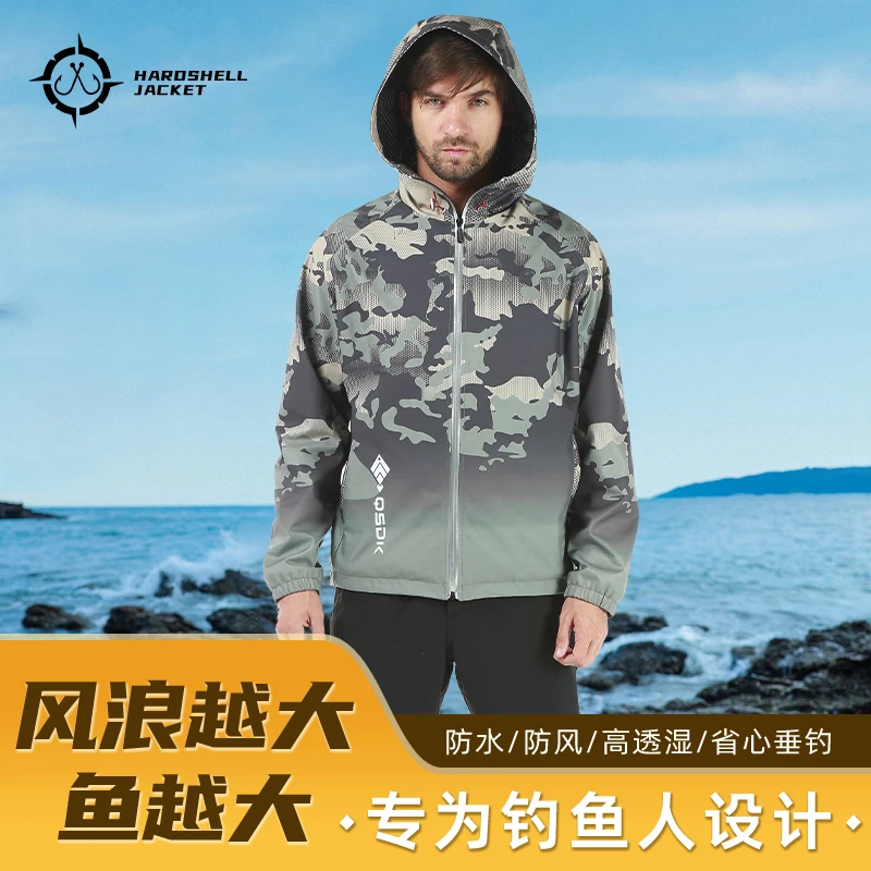 新品秋冬季保暖钓鱼服男款套装秋冬季防风防雨水垂钓服外套冲锋衣
