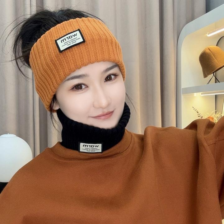 秋冬加厚护耳帽休闲纯色百搭女韩版帽子运动风冷发带帽保暖时尚