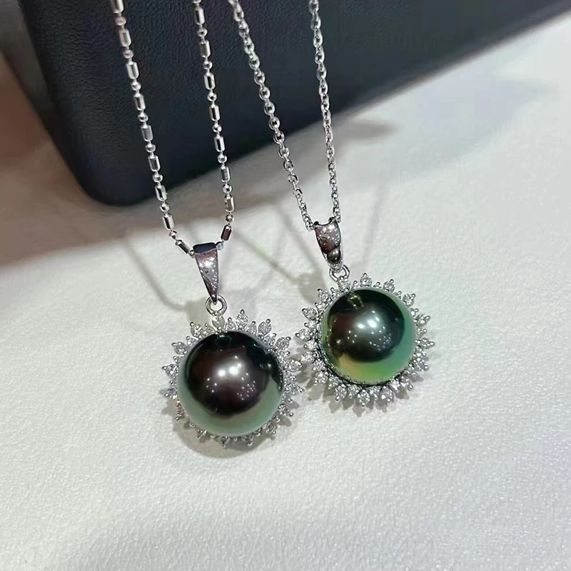 链子925银仿珍珠 宝丫轻奢  9/10 10/11复古太阳花吊坠项链K1769