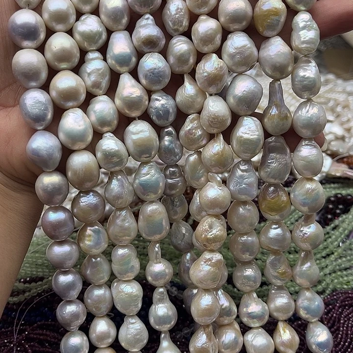 玛瑙/玉髓未镶嵌珠宝半成品一条12mm左右巴洛克珍珠