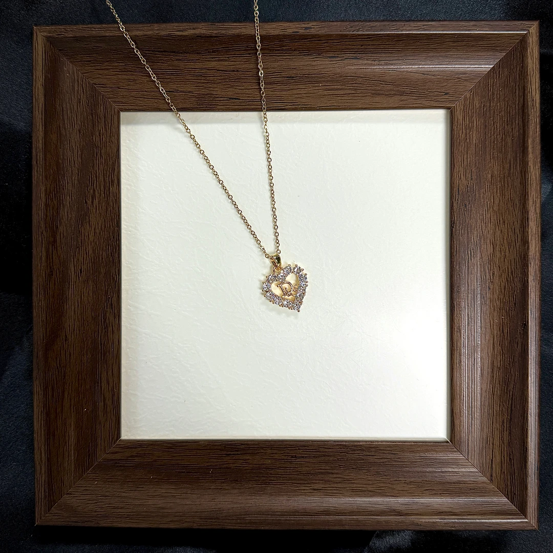 铜合金锆石项链 网红桃心项链