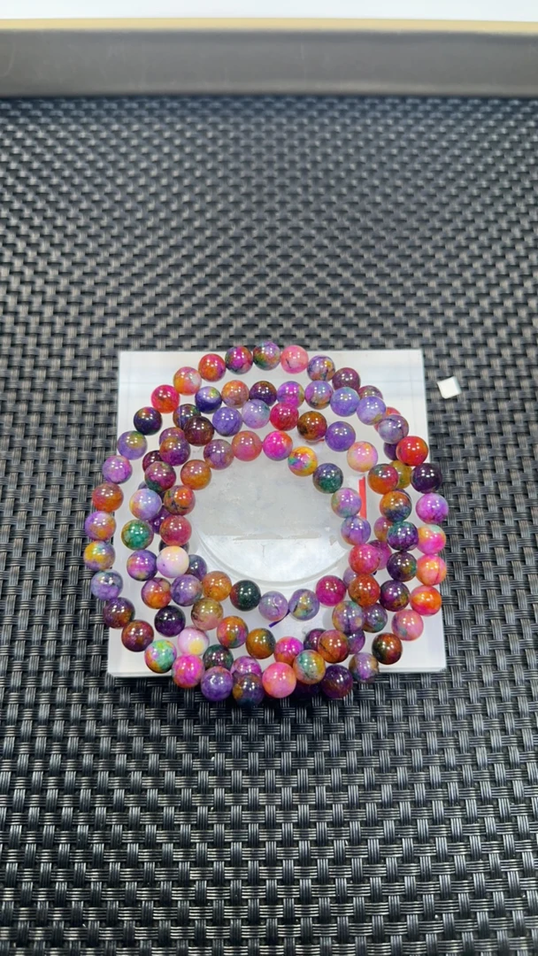 七彩花舒8mm项链108发一条J09