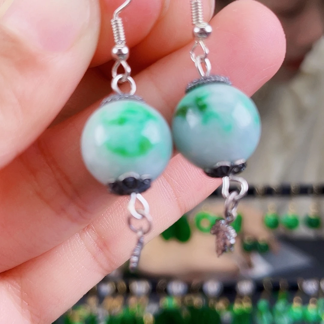 翡翠未镶嵌耳饰饰品