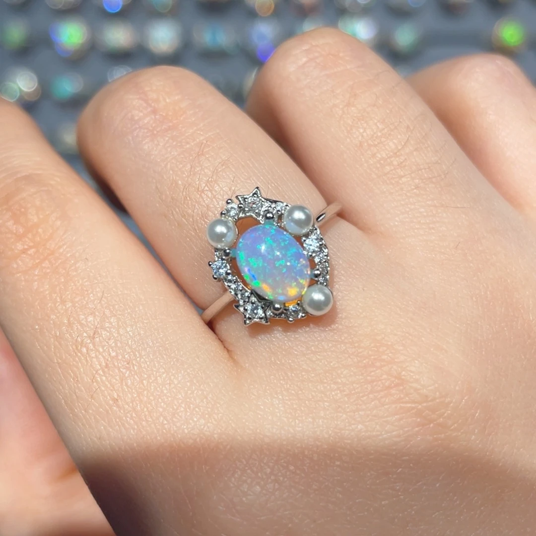 欧泊欧泊戒指银S925镶嵌