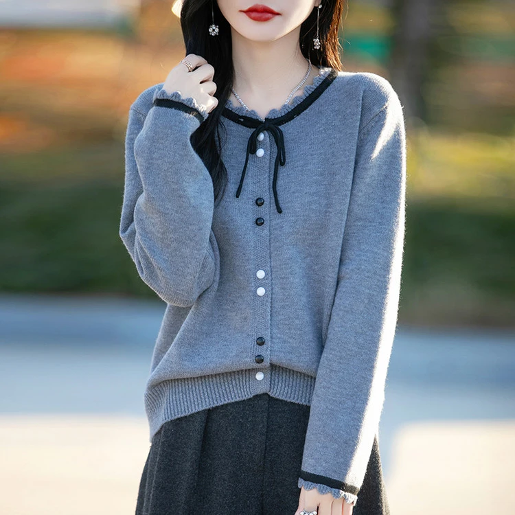 减龄开衫温婉洋气炸街小众百搭韩版春秋