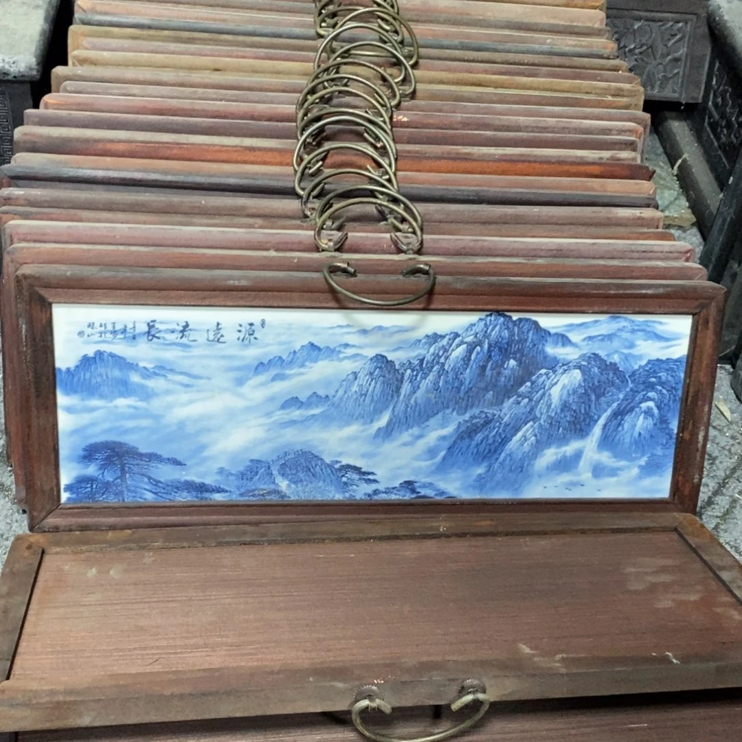 瓷片53*21*1景德镇瓷板画柴窑烧制