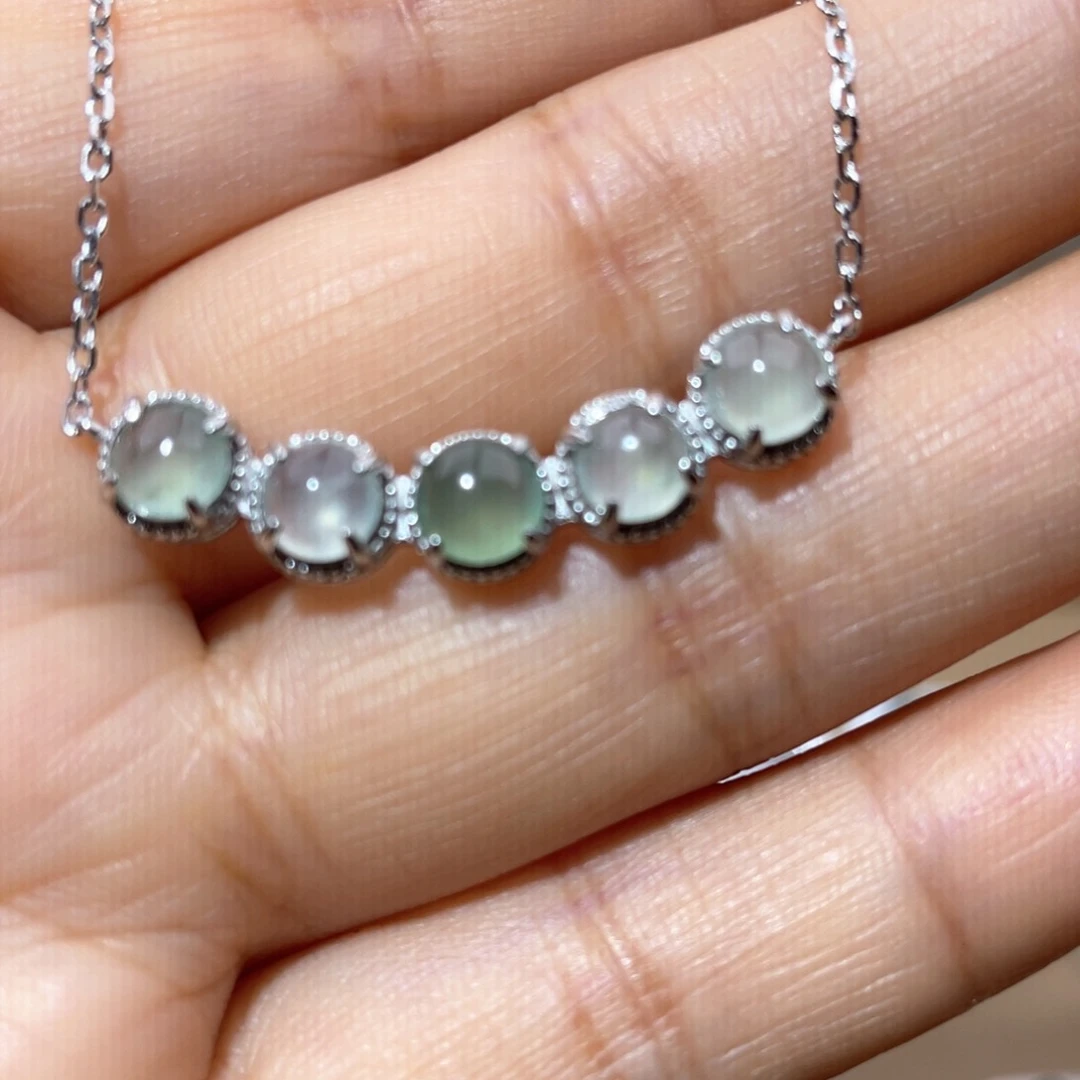 套链银S925镶嵌翡翠?*愿