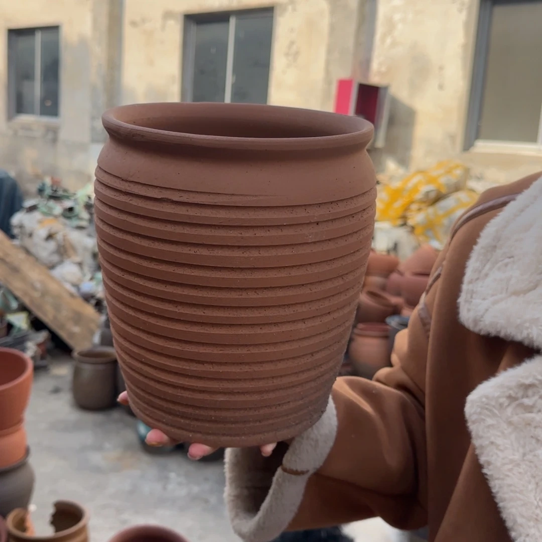 紫砂花盆口20高25宜兴紫砂