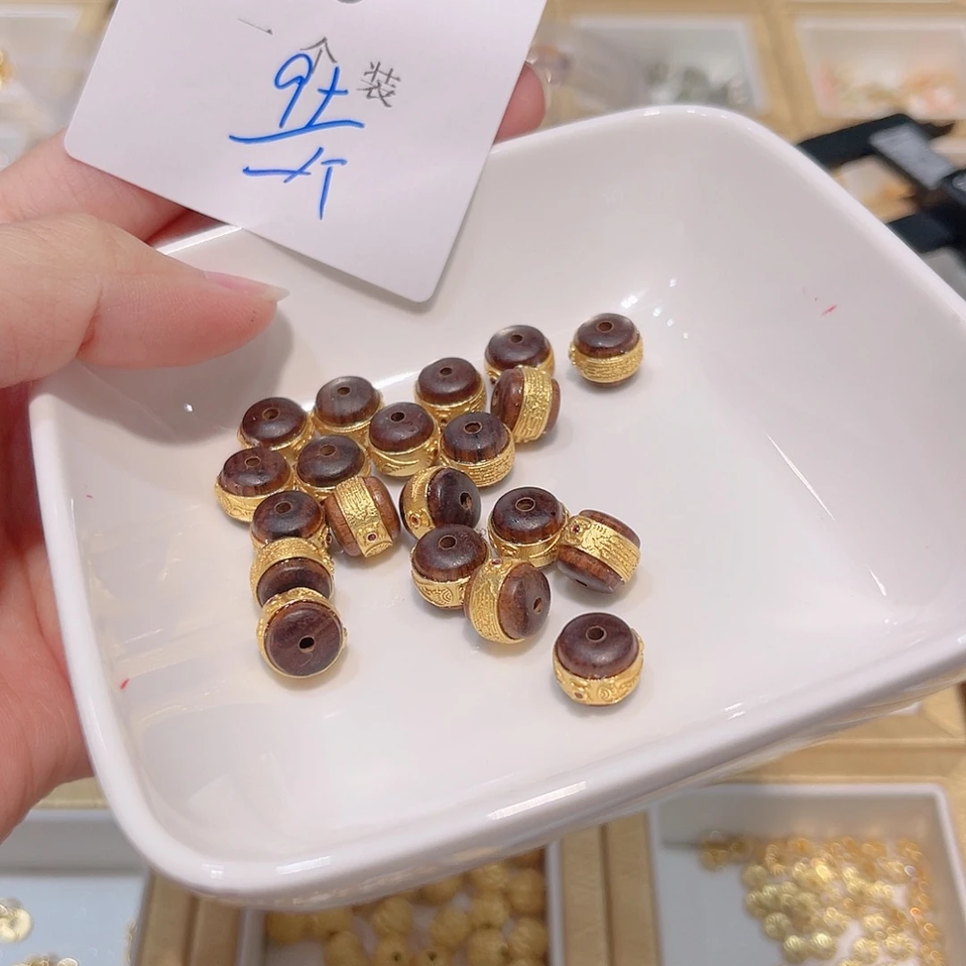 水晶珠宝半成品银S925镀金镶嵌6 。