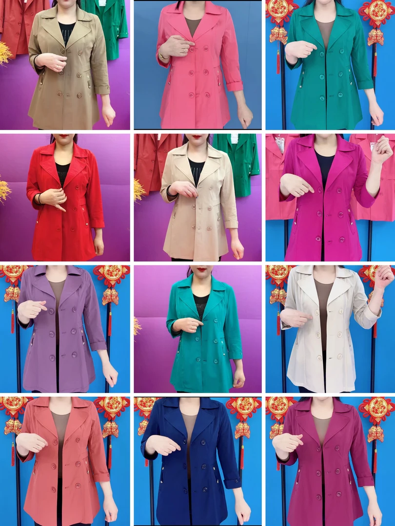 后固定腰带双排扣春夏防嗮西服外套