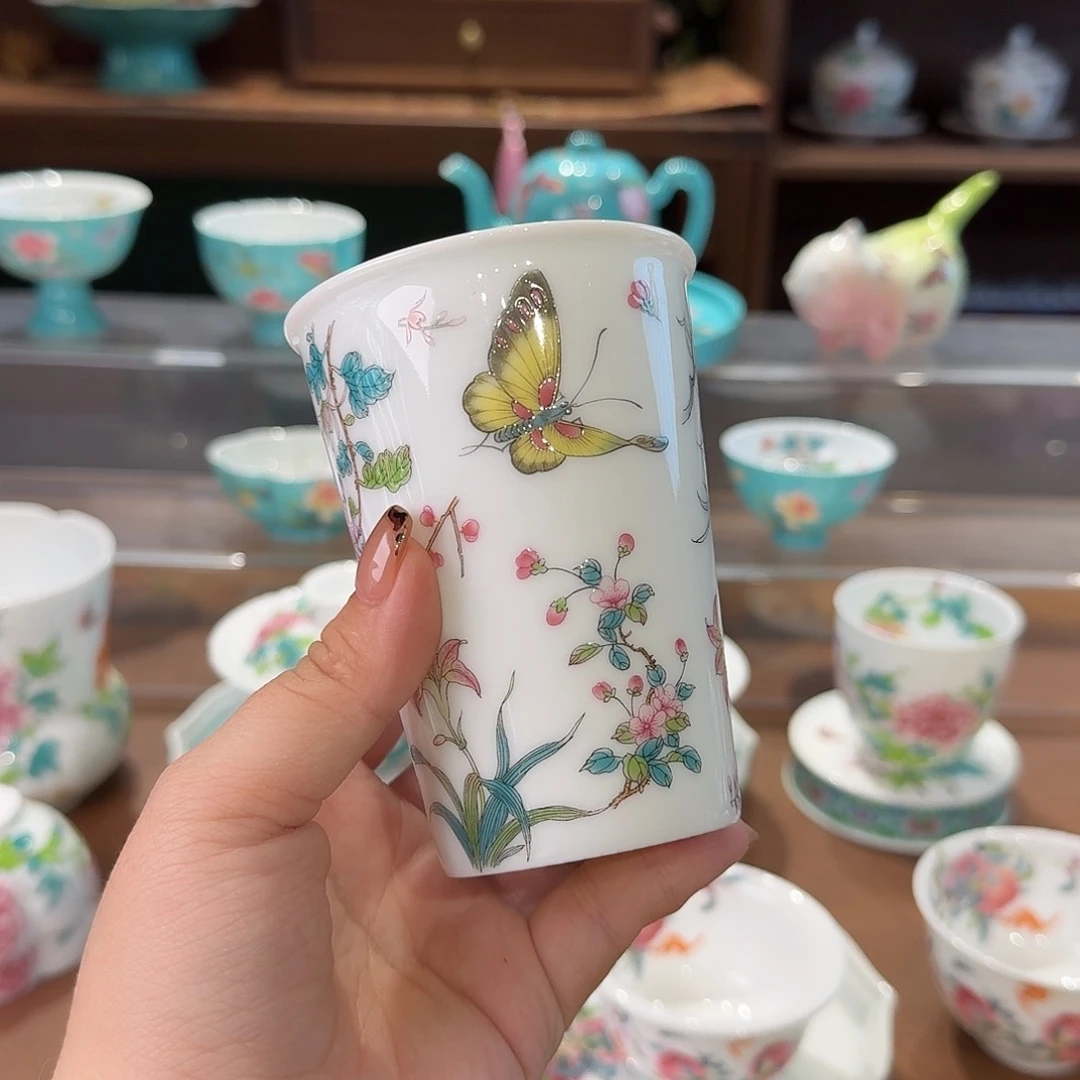 珐琅彩朱都茶具茶具，