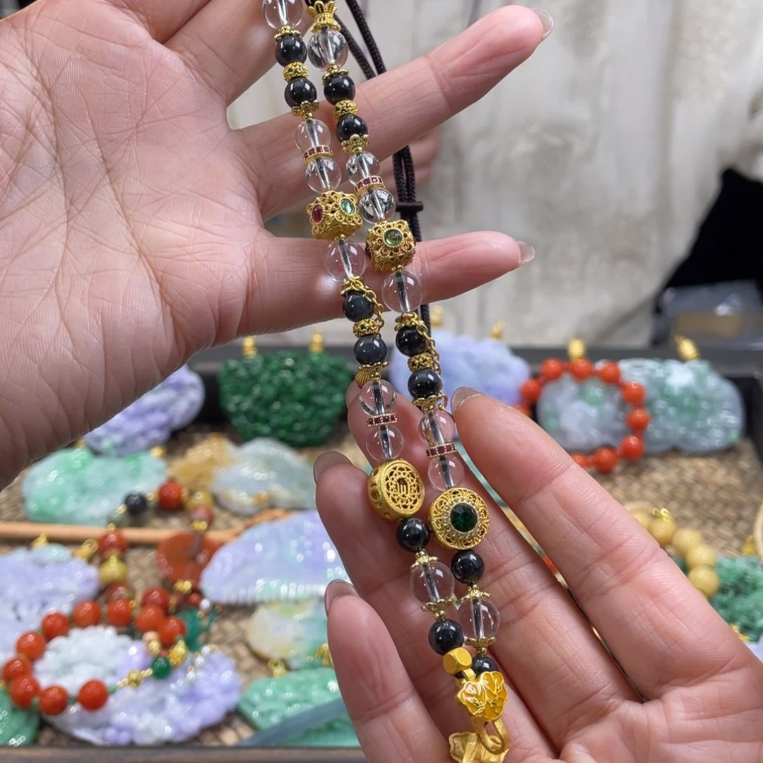 翡翠颈饰未镶嵌代编织