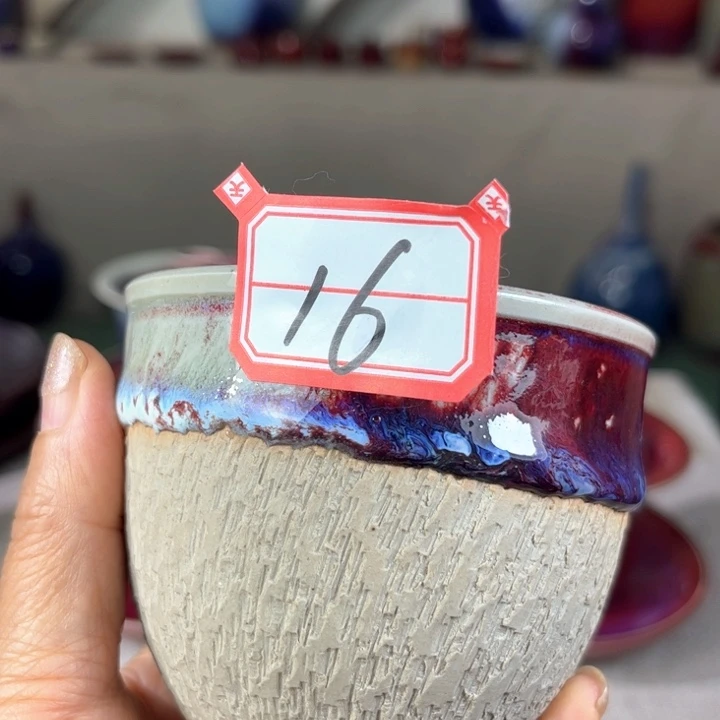 H***h瓷片钧瓷手工艺品杯子