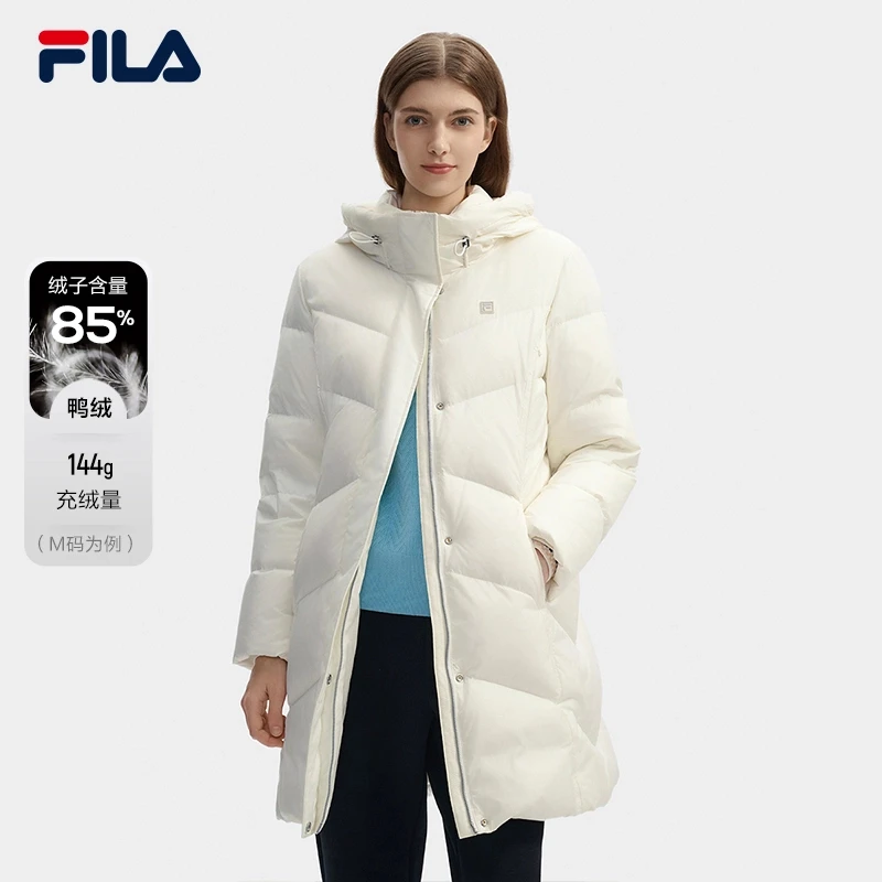 Fila/斐乐女冬季【加厚保暖修身显瘦】中长款运动羽绒服F11W443903F
