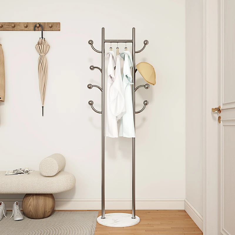 双杆不锈钢收纳储物意式单杠衣帽架可移动成人支架结构挂衣架卧室