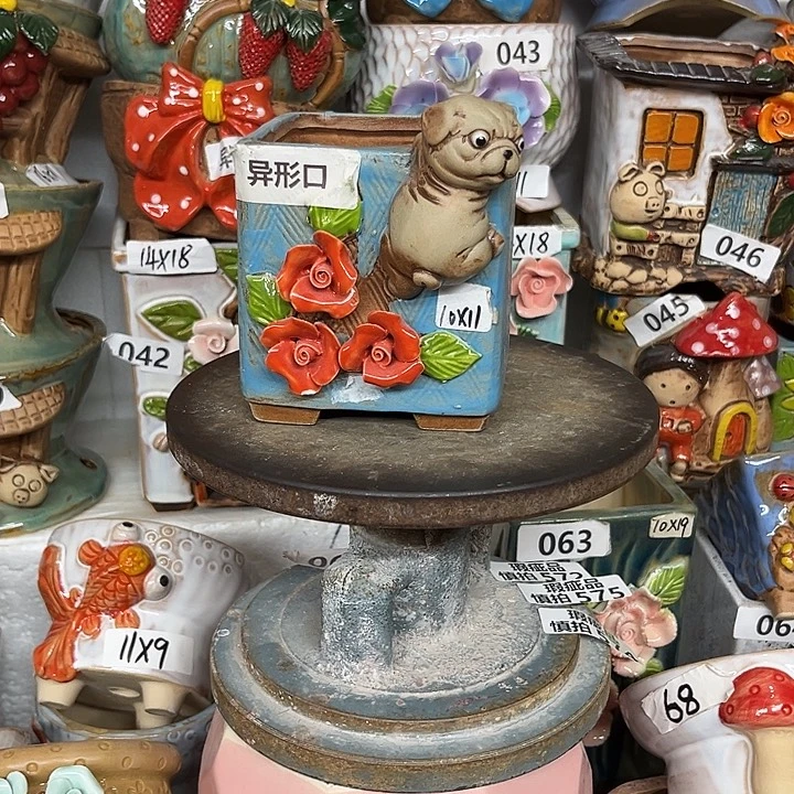 紫砂花盆粗陶材质多肉花盆
