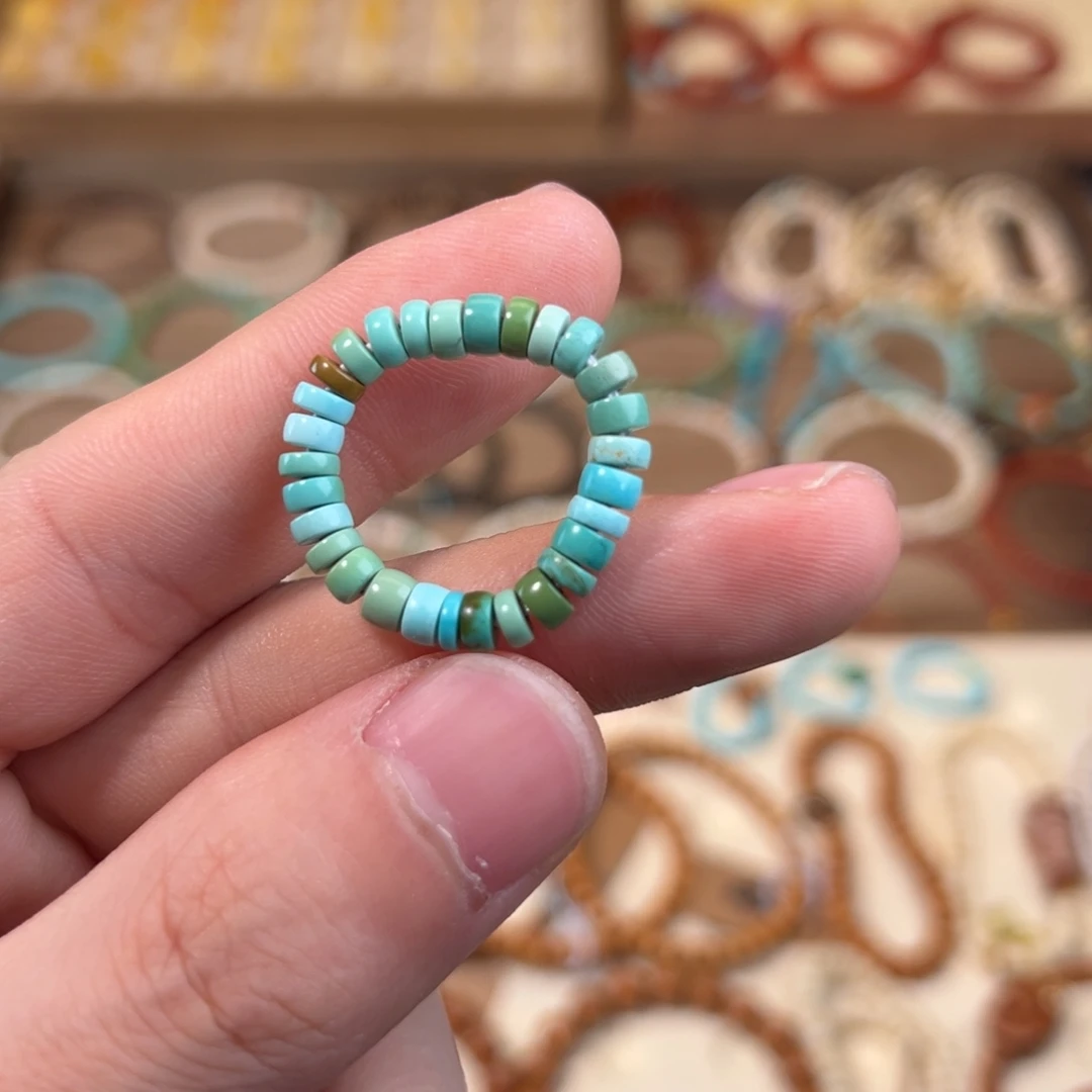 绿松石未镶嵌戒指拇指戒