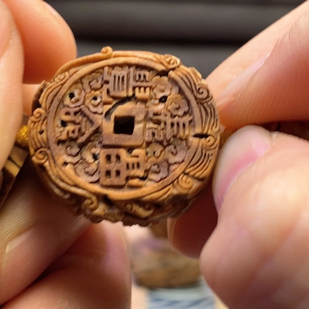 本*潍坊核雕桃核雕刻长命富贵