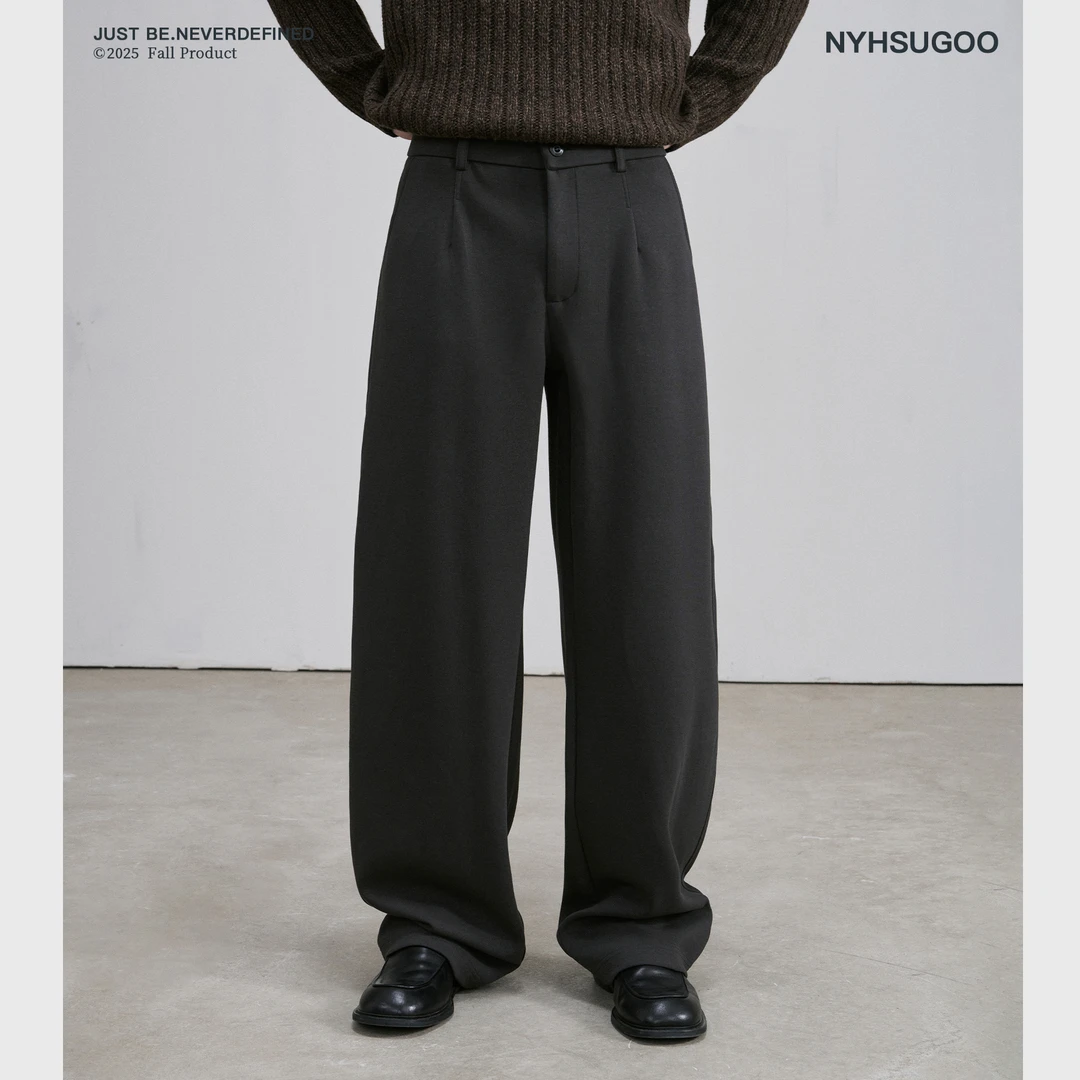 NYHSUGOO/南乙秋季重磅棉感350g网纹空气层面料男士3760休闲裤