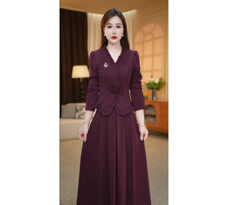 【两件套】秋季时尚修身减龄通勤套裙M-4XL