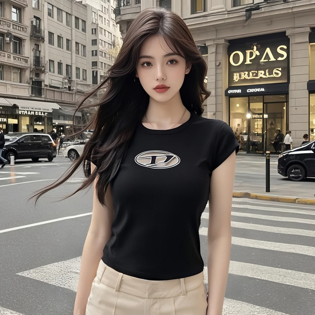 美式辣妹风短袖T恤女款爆款2025新款夏季修身短款上衣设计感小众