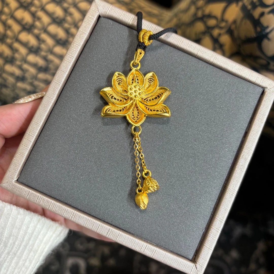 吊坠足银 【莲花两世欢】足银999吊坠传承经典时尚