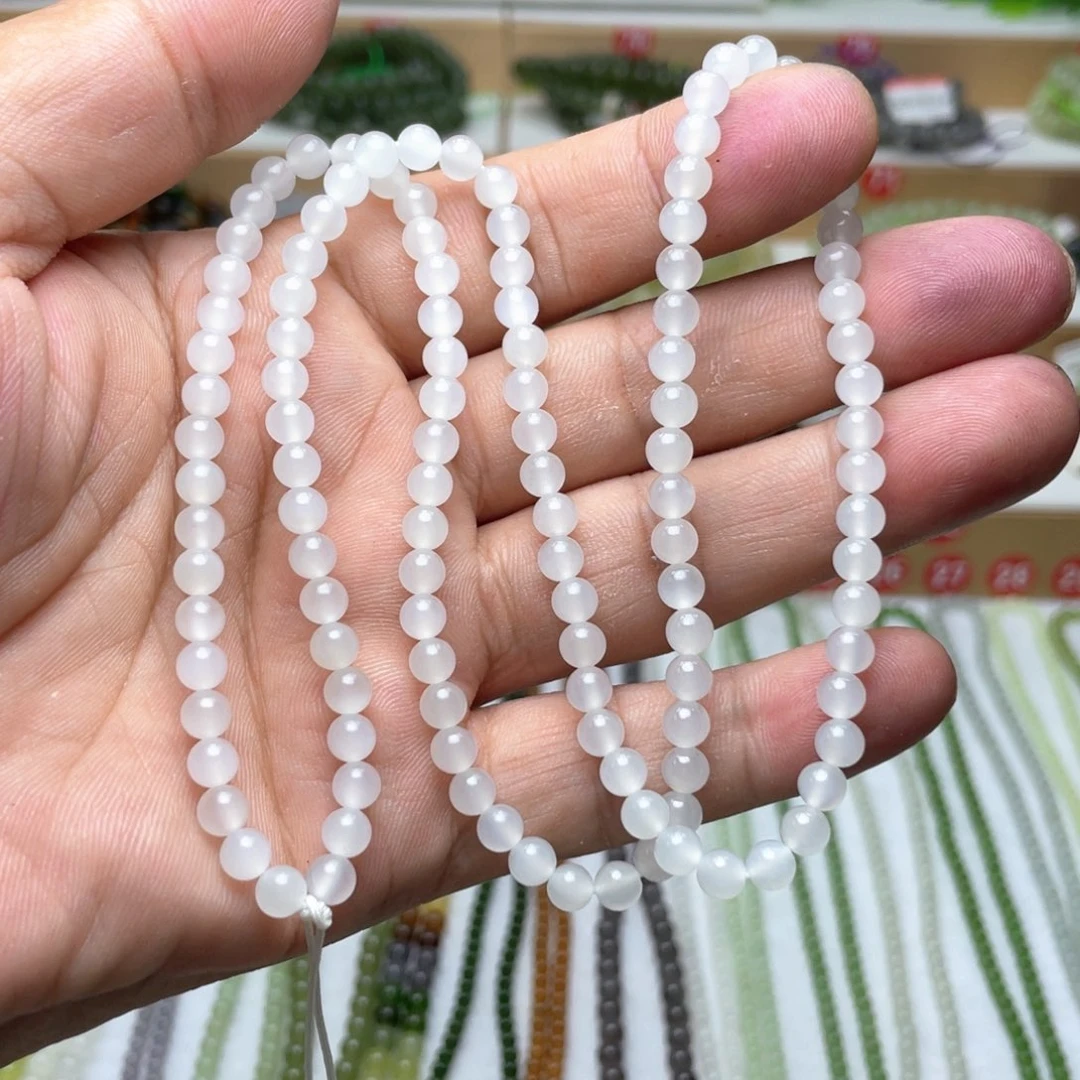 和田玉未镶嵌项链5mm