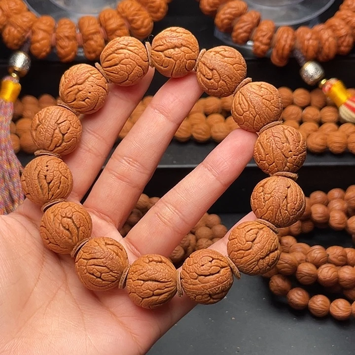 桃核手串精品金丝龙珠1.9