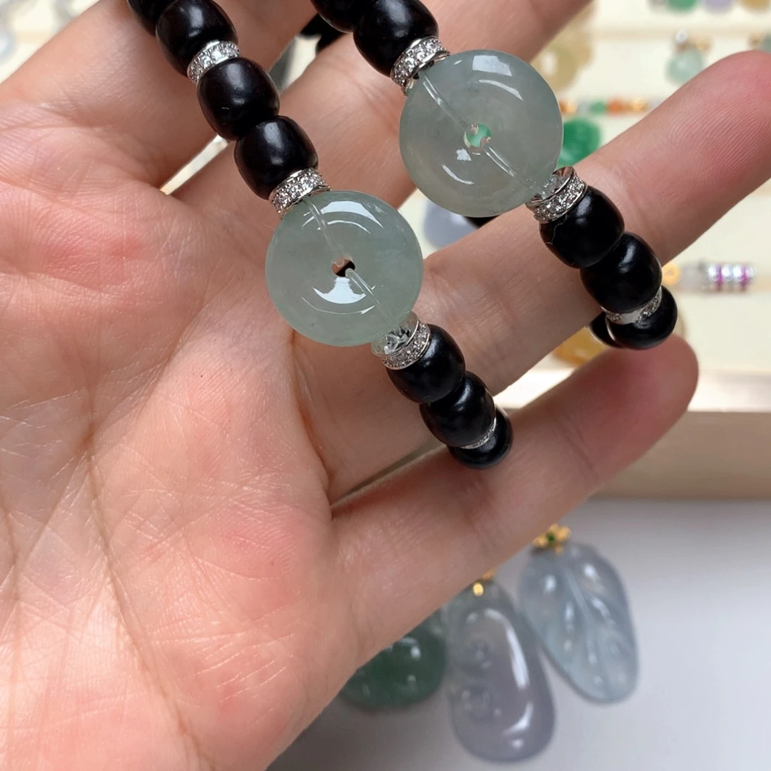 翡翠未镶嵌颈饰翡翠平安扣手串多样发