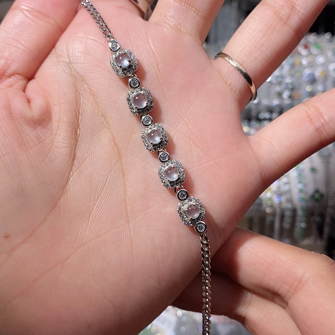 翡翠银S925镶嵌手链