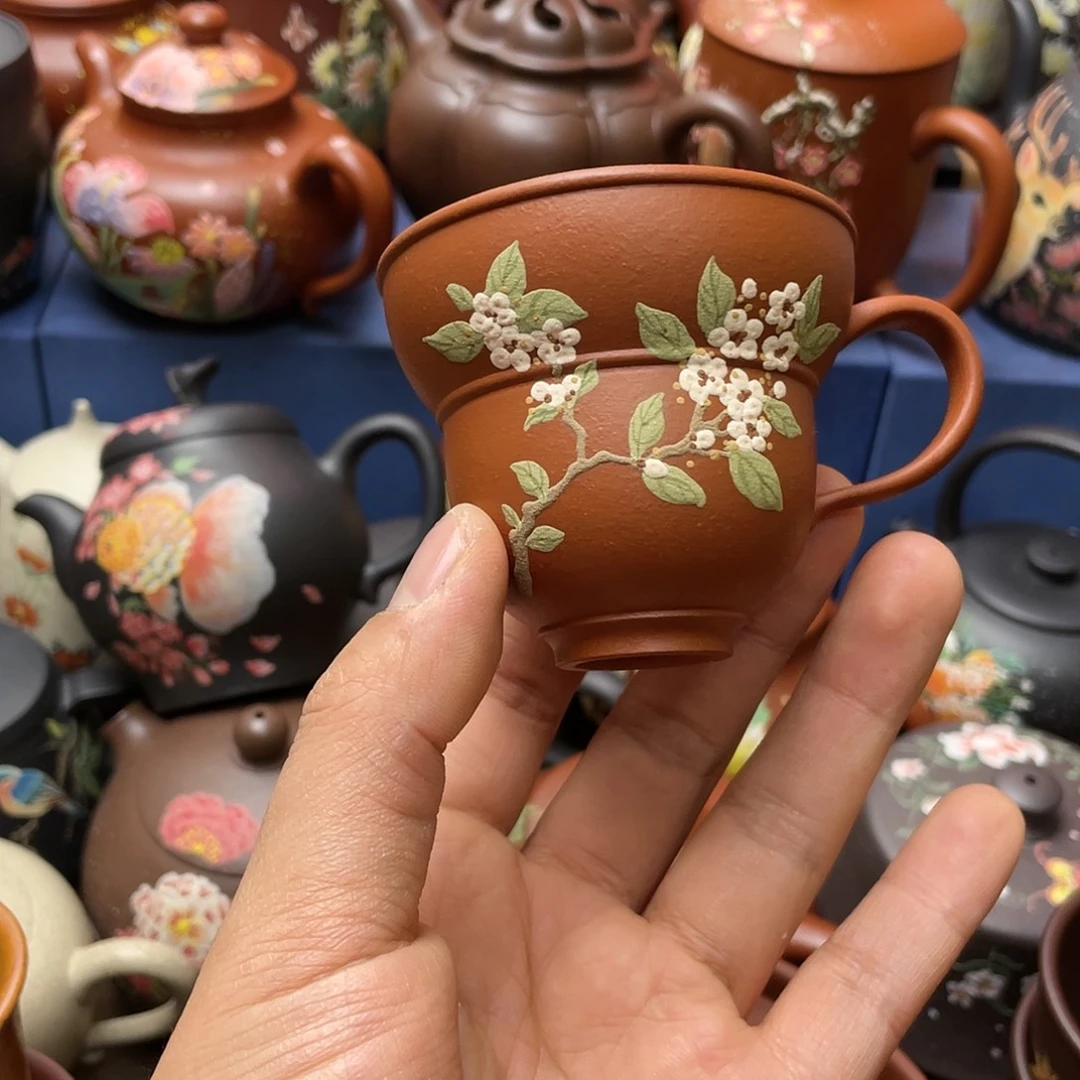 茶杯红泥紫砂主人杯80cc