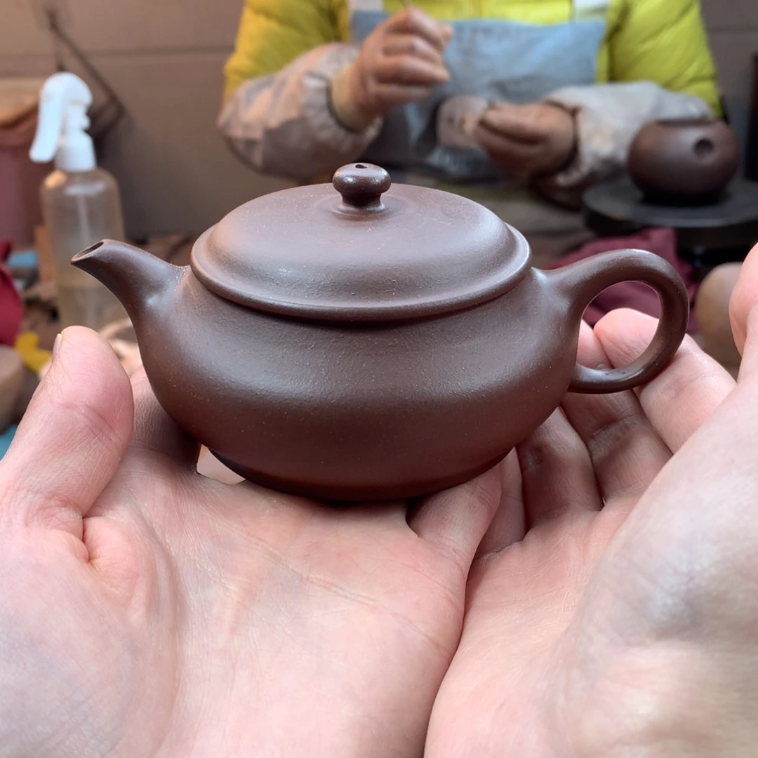 紫砂茶壶明炉 紫泥 140cc 周宜君