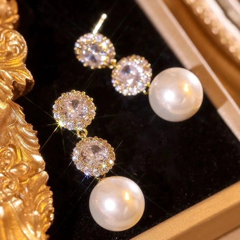 法式珍珠耳环女2024新款设计感