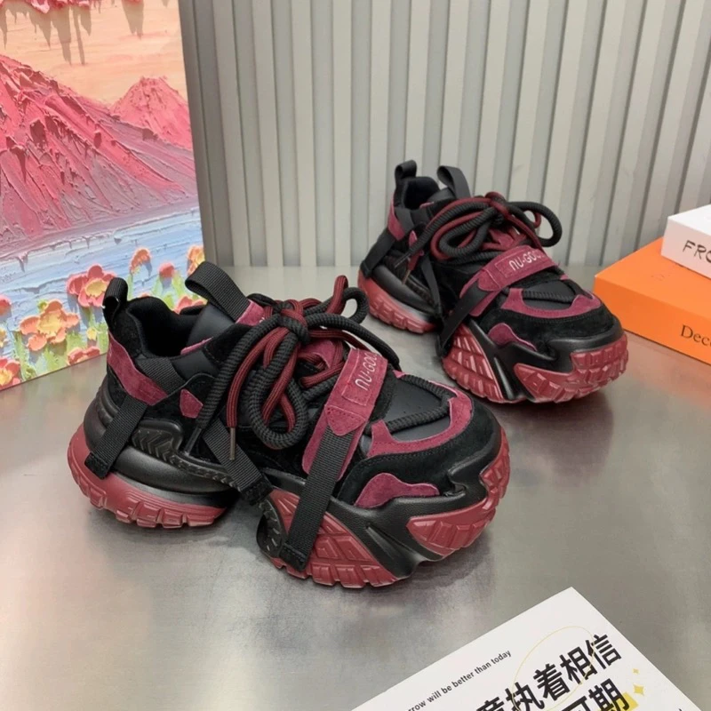 ZXX欧货厚底老爹鞋2025春季新款显瘦百搭绑带舒适运动休闲爆款鞋